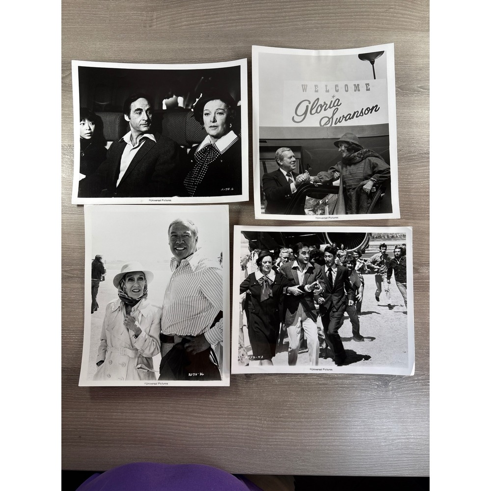 4 Vintage Airport 1975 Press Photos Gloria Swanson Myrna Loy Sid Caesar 1974
